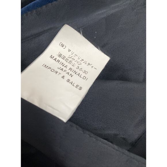 Marina Rinaldi Jacket Blazer Velvet Velour Blue Two Button Notch Lapel 21 12 - Picture 7 of 7